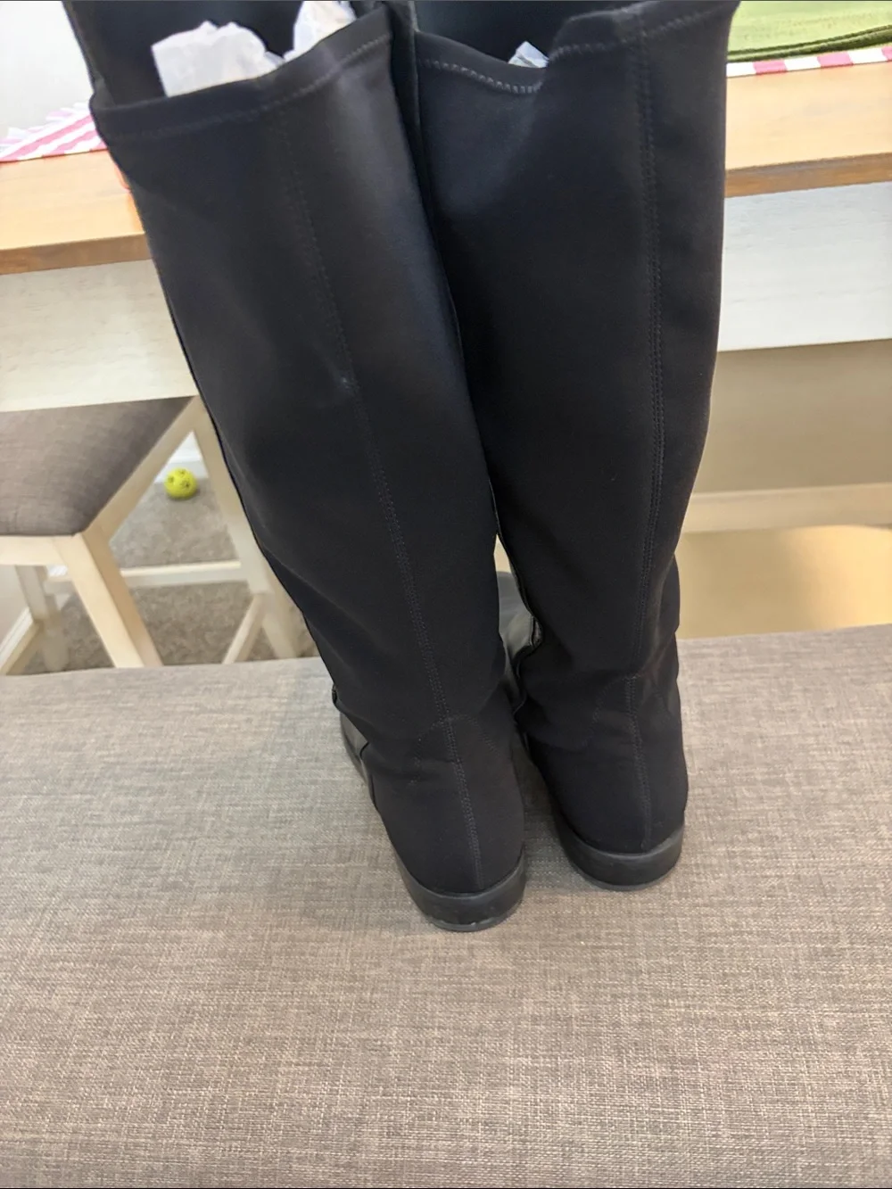 Stuart Weitzman Black Over-The-Knee Leather Riding Boots